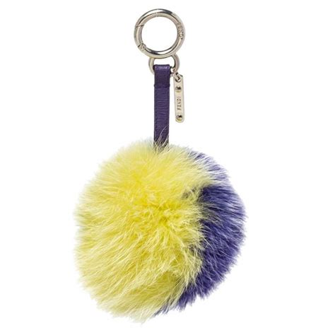 fendi pom pom keychain ebay